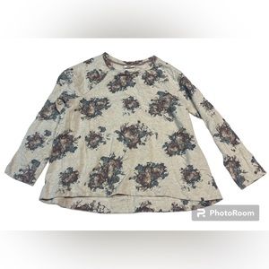 J. Jill Women’s Top Soft Floral Tee Shirt Long Sleeve Loose Fit